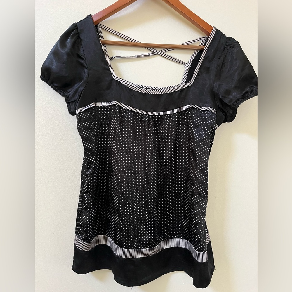 Silky short sleeve blouse